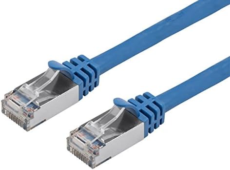 Monoprice 113657 Cat7 כבל תיקון אתרנט - 2 רגל - כחול | FlexBoot RJ45 תקוע 600MHz S/FTP CMX חוט נחושת חשוף